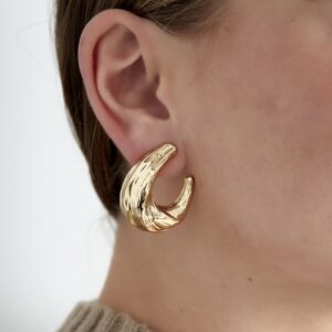 Gold Textured Elegance Earrings