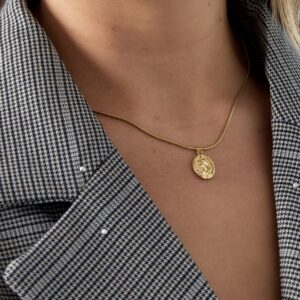 Gold Necklace With Women Charm