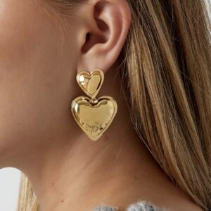 Heart Duo Gold Earrings