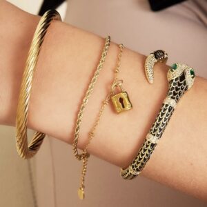 Gold Layered Bracelet With Lock