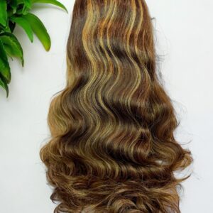 13x4x1 Ombre Highlight Wavy Middle Part Lace Front Wig 26 inches