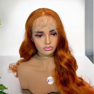 Middle Part Body Wave Ginger Frontal Wig 28 inches