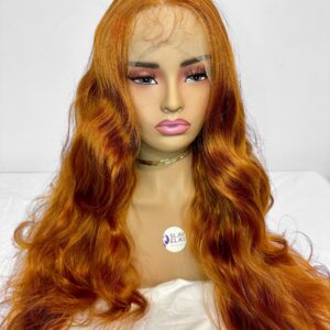 Middle Part Body Wave Ginger Frontal Wig 28 inches