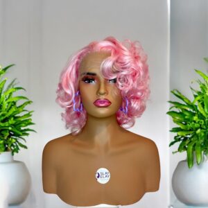 Pink Wavy Lace Frontal Wig