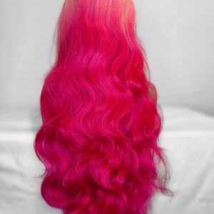 13x6 Ombre Light And Hot Pink Body Wave Frontal Lace Wig 28 inches